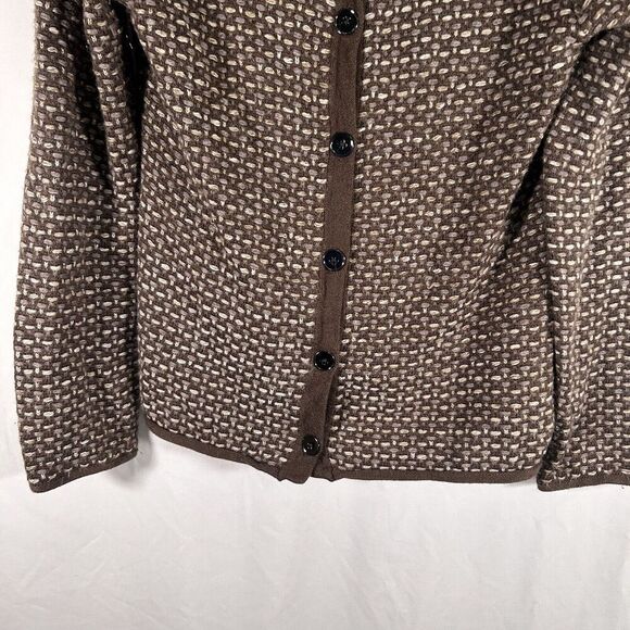 Coldwater Creek Wool Blend Cardigan Women's Medium Brown Button Up Long Sleeve - Picture 3 of 9